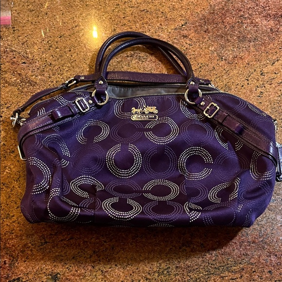 Coach | Bags | Coach Vintage Satchel Bag Madison Collection Dotted Op ...